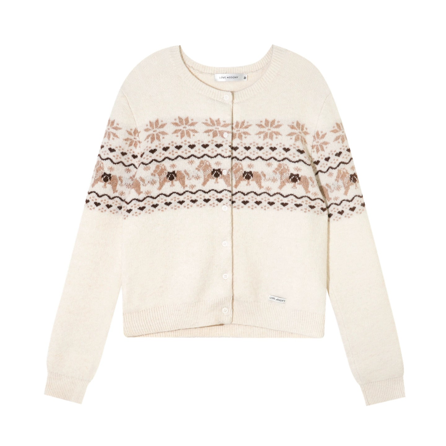 Fair Isle Wool-Blend Knit Cardigan &amp; Scarf Set