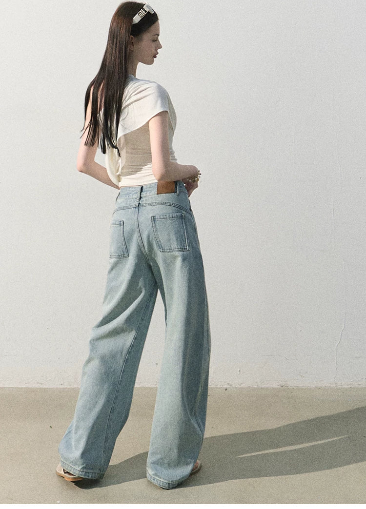 White Jade Asymmetric Draped T-Shirt