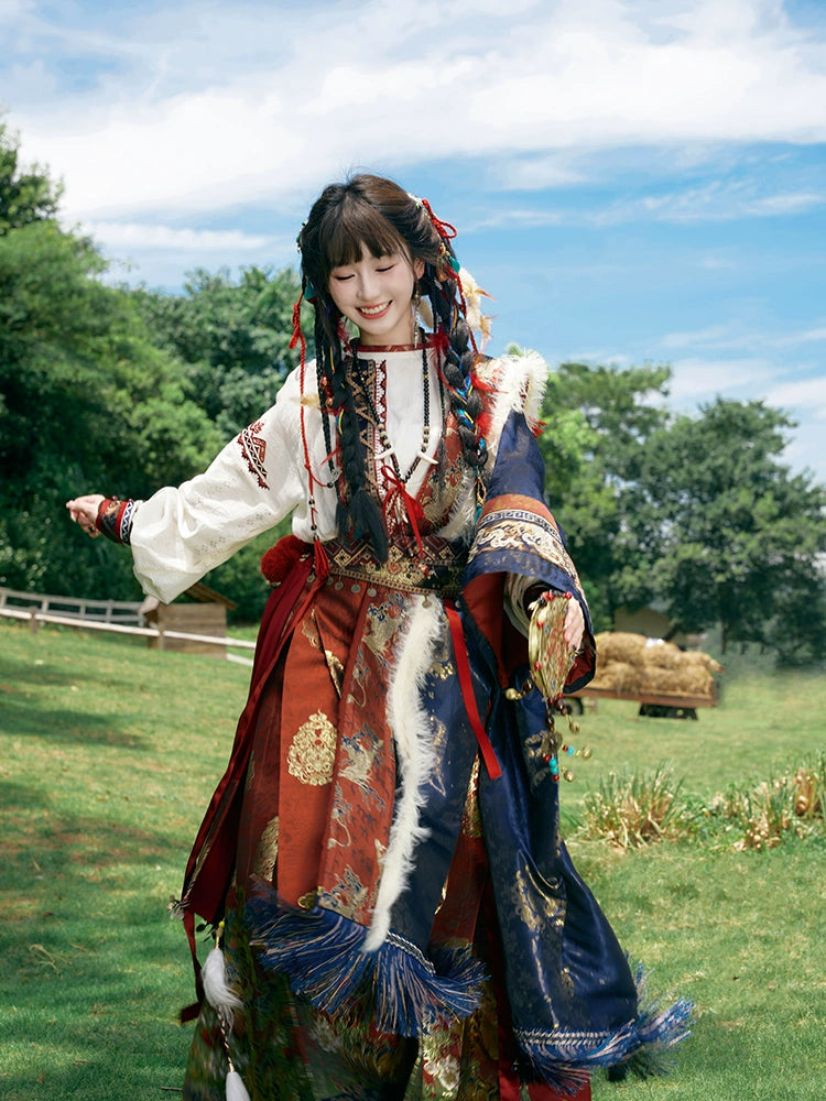 &quot;雪原花&quot;  Modern-style Front Opening Ao Hanfu