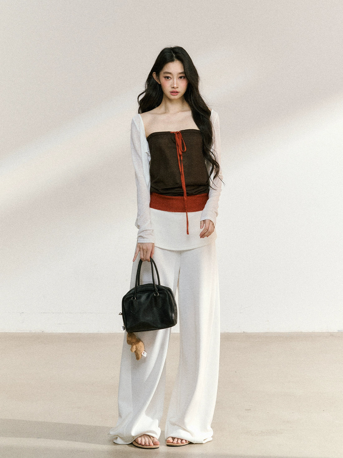 White Silk-Blend Cardigan