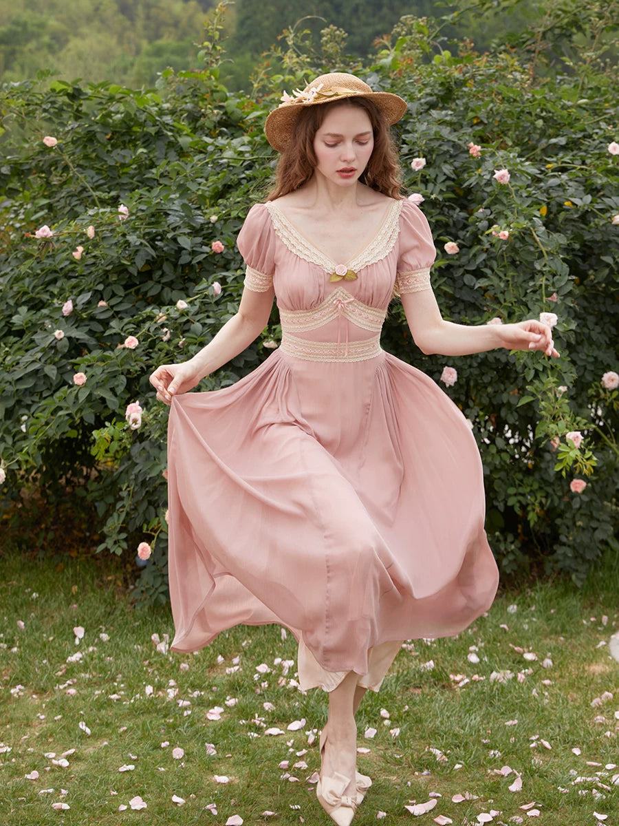 French Vintage Romantic Lace Dress