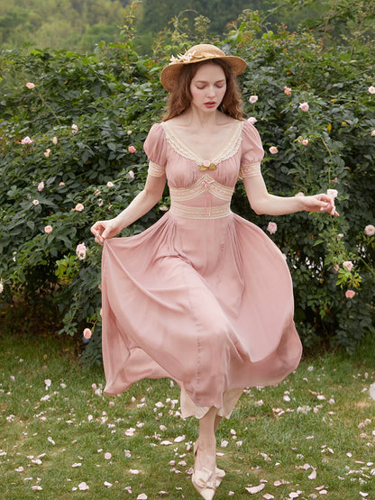 French Vintage Romantic Lace Dress