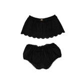 Cotton Eyelet Bubble Shorts & Layered Mini Skirt Set 1Jinn Studio