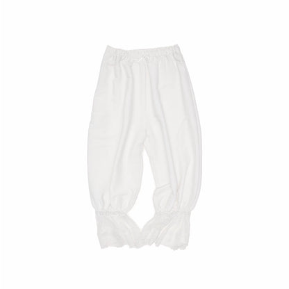 Lace-Trim Relaxed Cropped Balloon Pants