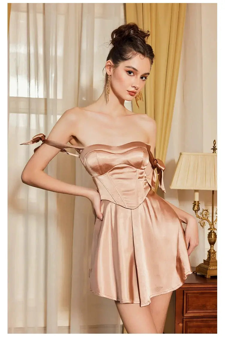 Gold Bondage A-line Mini Dress