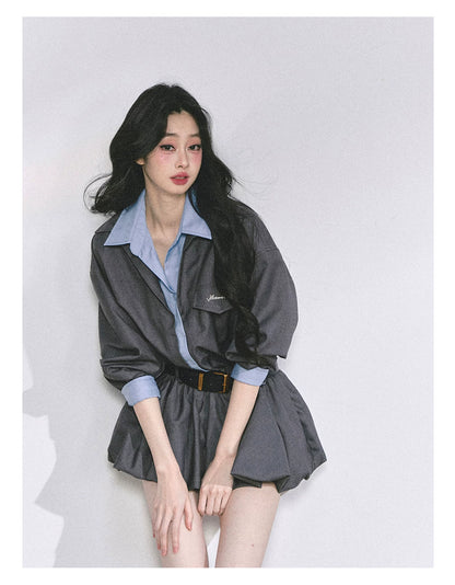 Hepburn-Style Bubble Hem Mini Dress