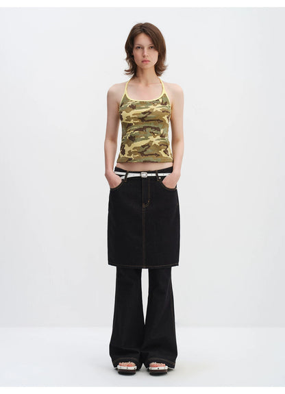 Desert Camo Sculpt U-Neck Slim Tank Top