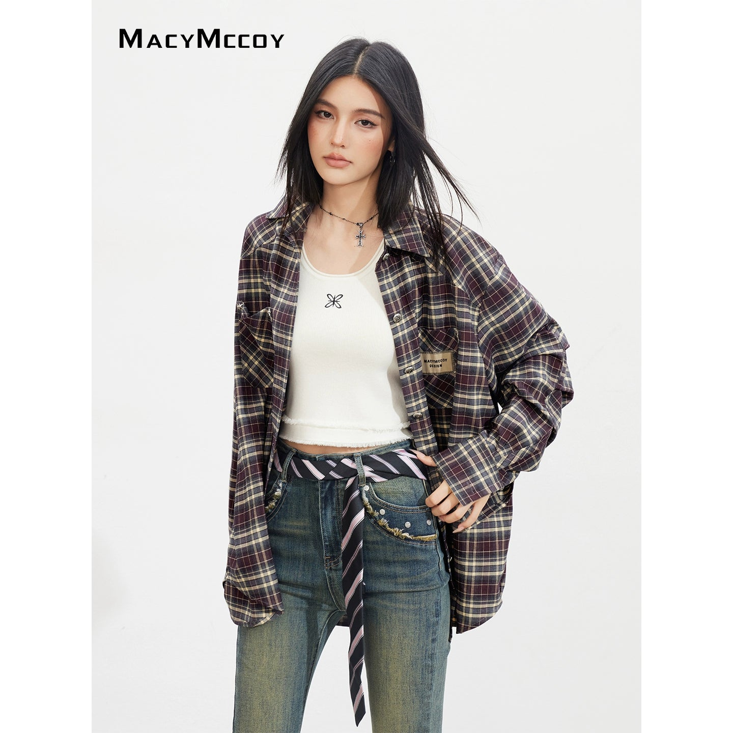 Vintage Plaid Oversized Shirt