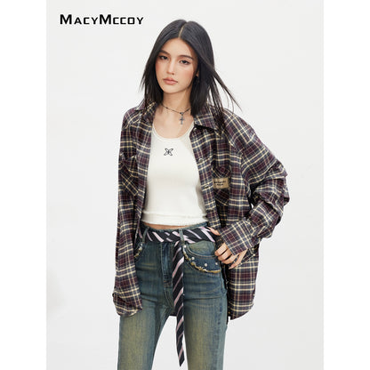 Vintage Plaid Oversized Shirt