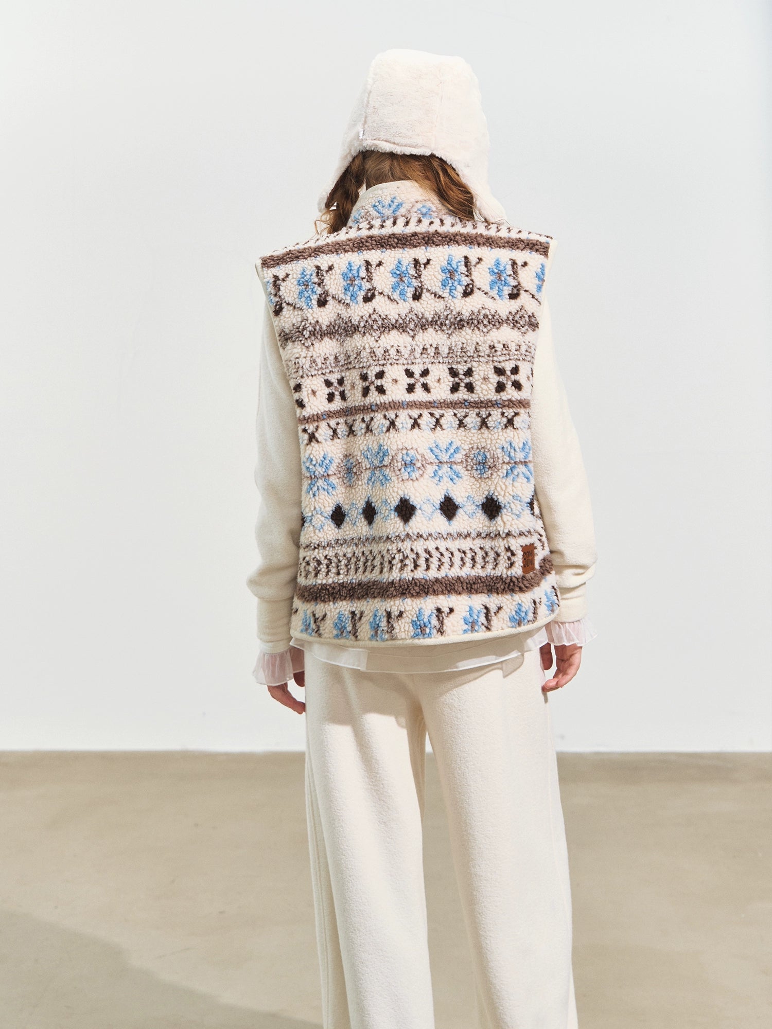 Fair Isle Fleece Knit Vest