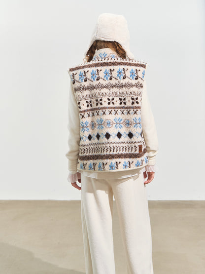 Fair Isle Fleece Knit Vest