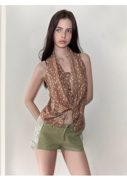 Vintage Lace Panel Hot Shorts NeverMore