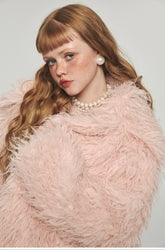 Furry Long Collar Faux Fur Coat - CHINASQUAD