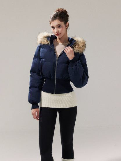 Retro Hourglass Waist Cotton Puffer Jacket