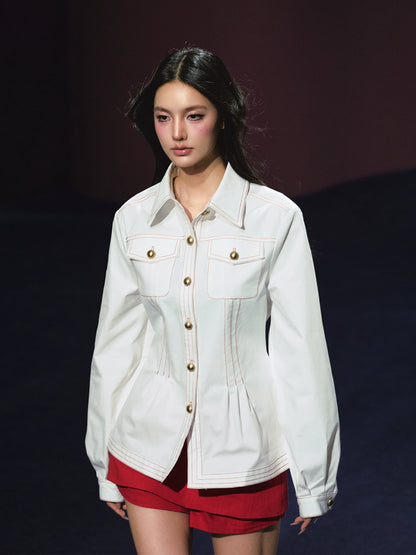 Red Line Collared Pocket Jacket
