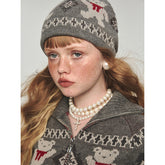 Embossed Bear Knit Beanie - CHINASQUAD