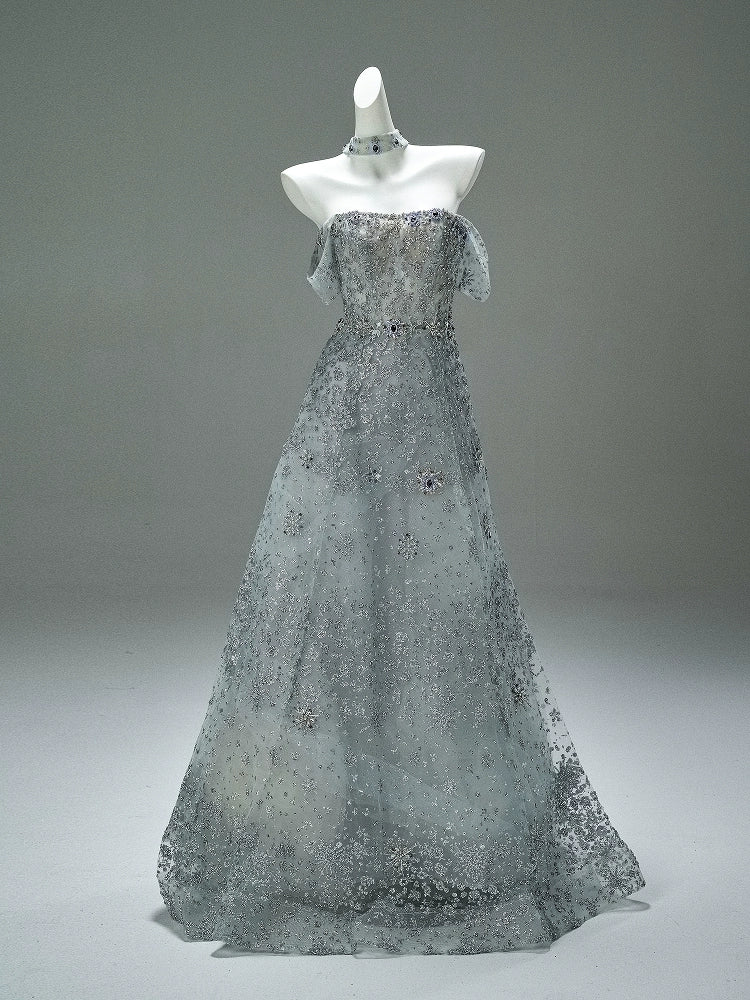 Radiant Silver Couture Gown