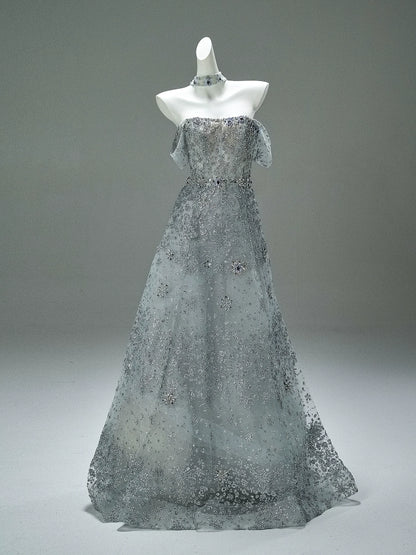 Radiant Silver Couture Gown