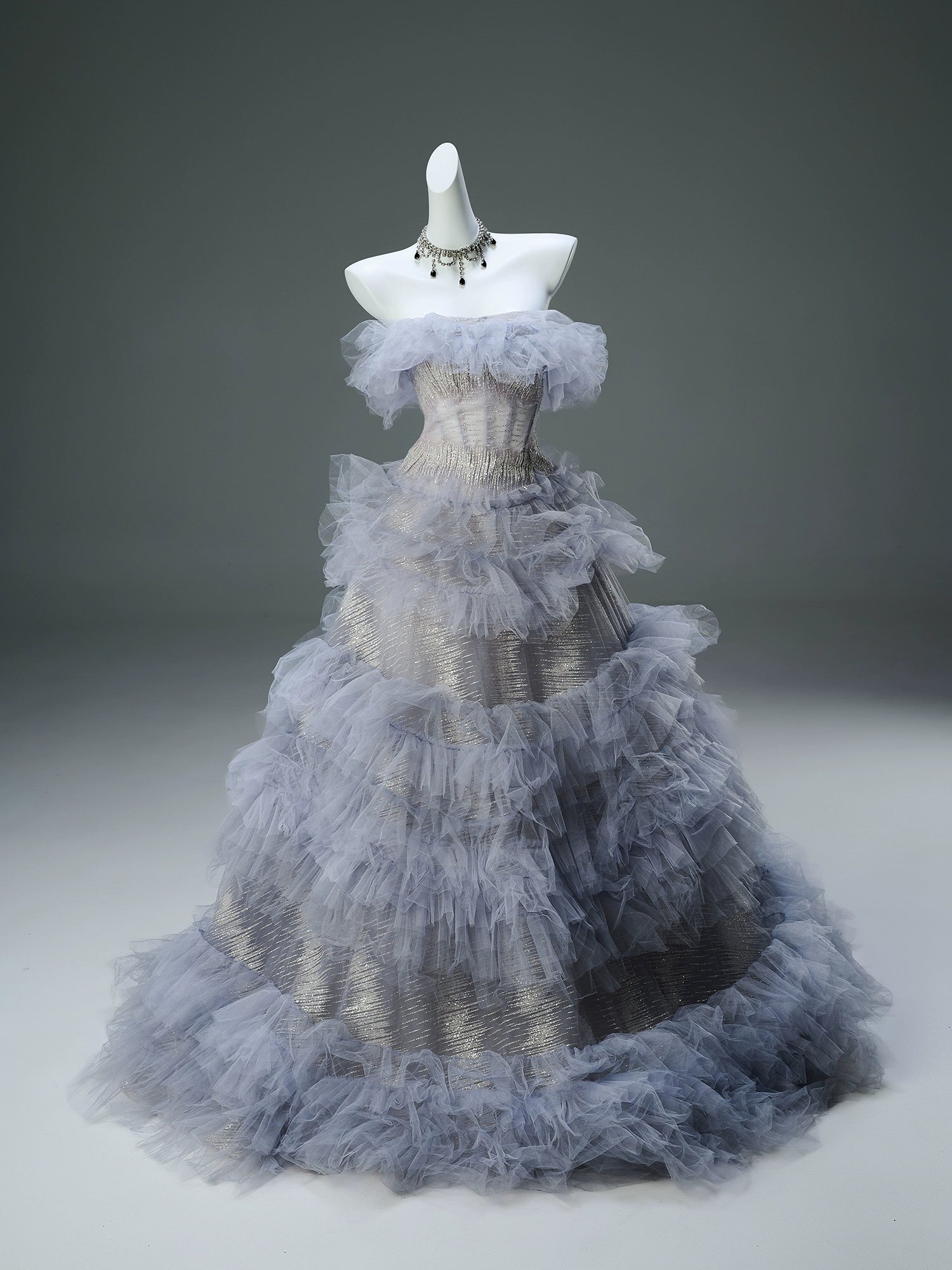 Bolli Tulle Ball Gown with Metallic Shimmer