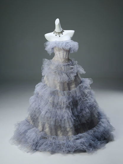 Bolli Tulle Ball Gown with Metallic Shimmer