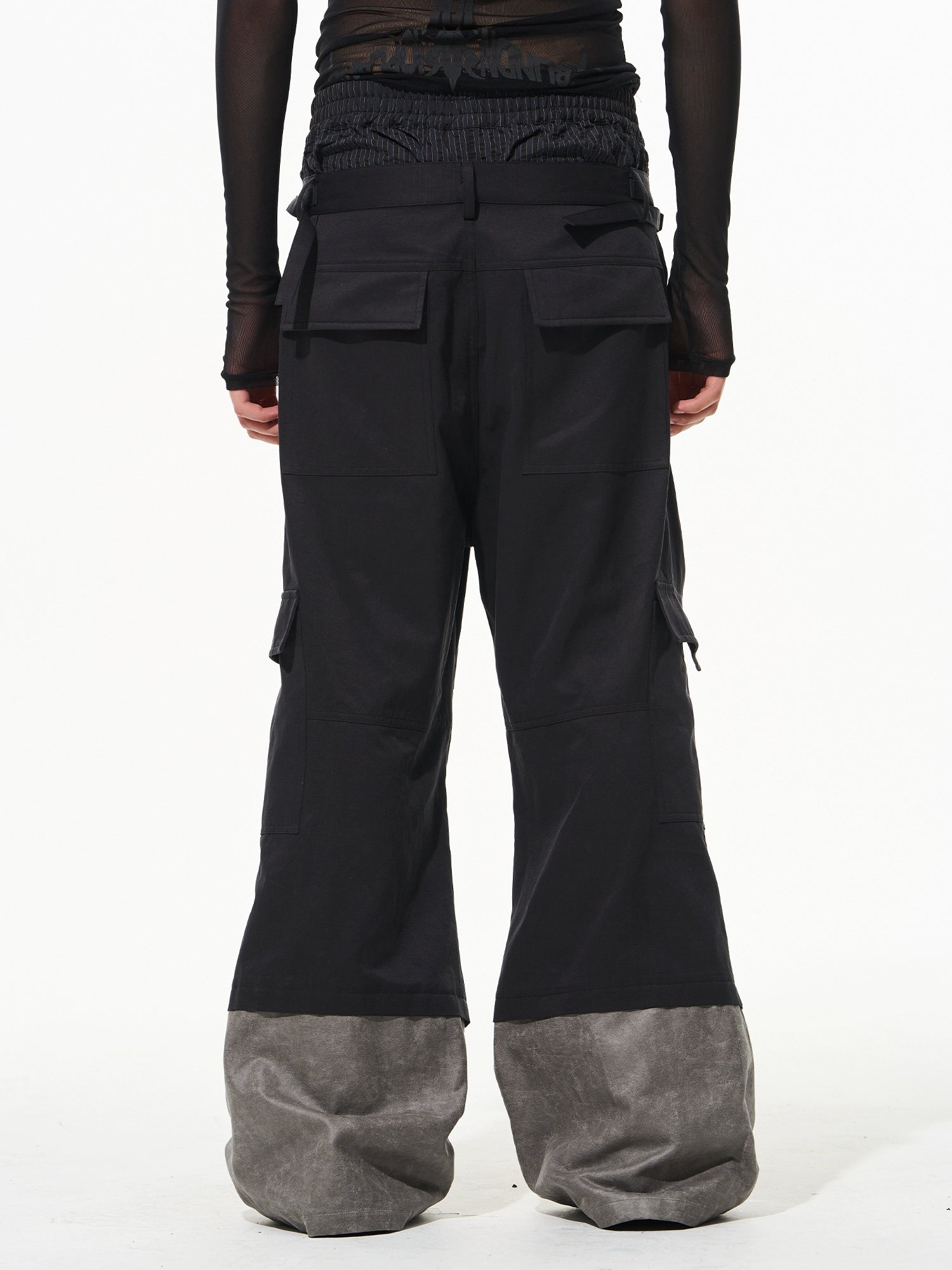 Triple-Layered Color-Block Cargo Pants