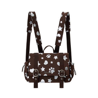 Silver-Stamped Matte Square Backpack