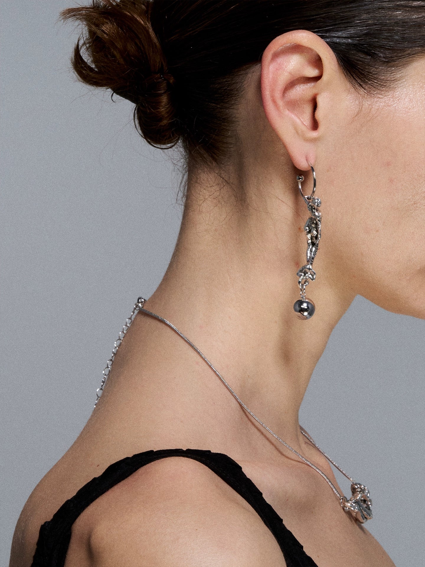 Silver Mermaid Drop Reshaped Romance Vintage Earrings