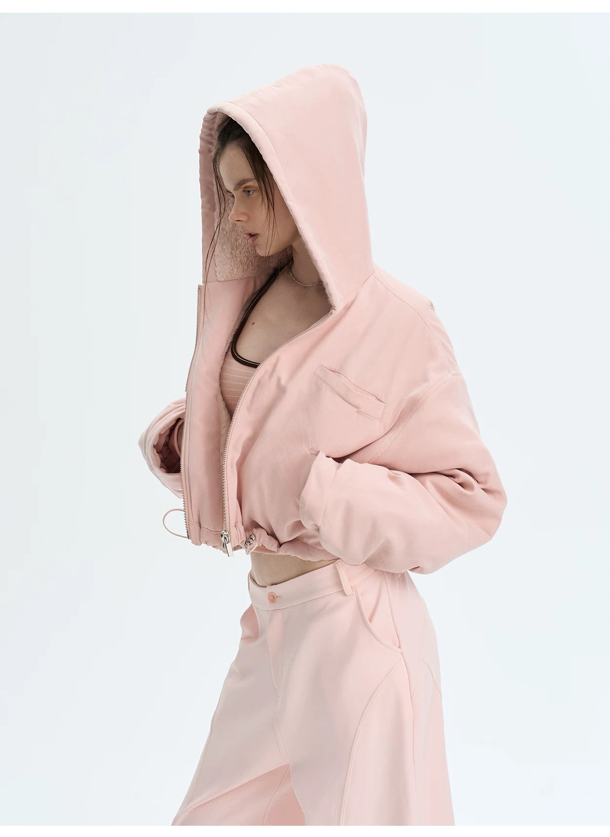 Retro Eco Faux-Fur Cropped Hooded Parka