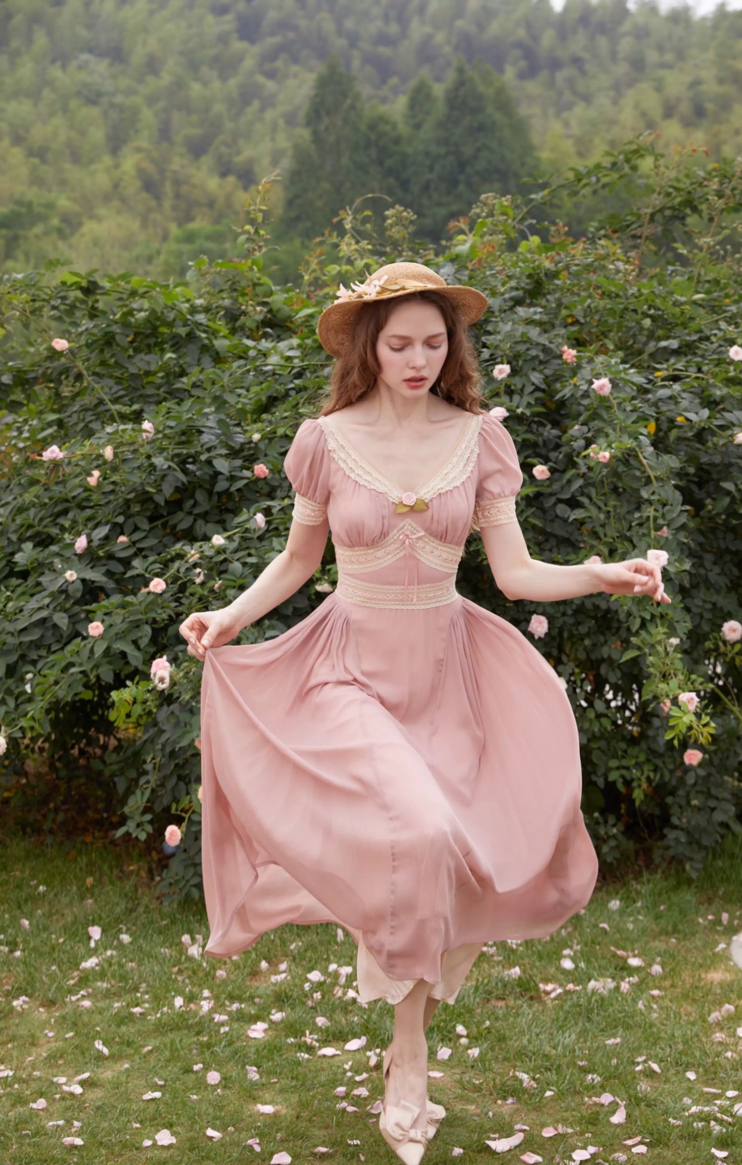 French Vintage Romantic Lace Dress