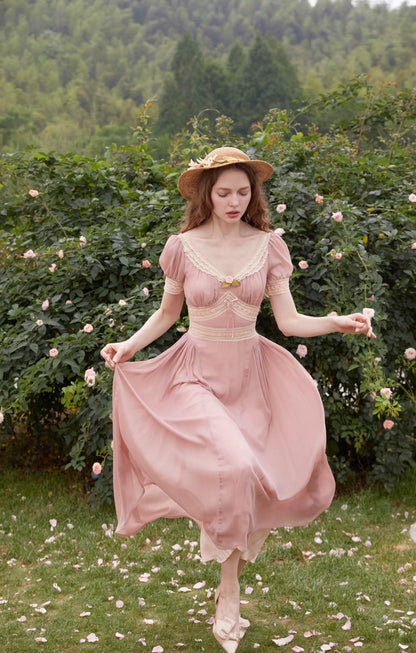 French Vintage Romantic Lace Dress