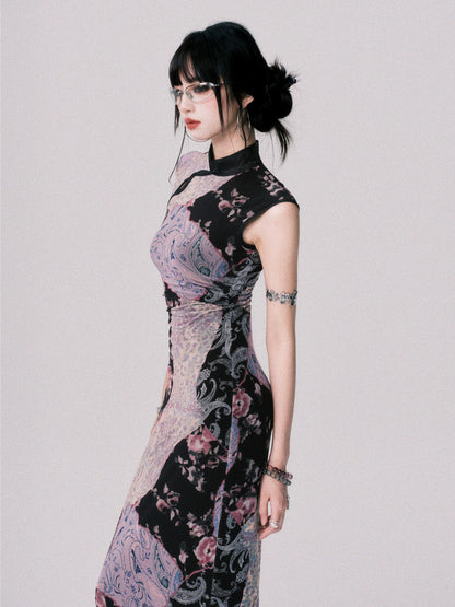 Mesh New Chinese-Style Cheongsam Dress