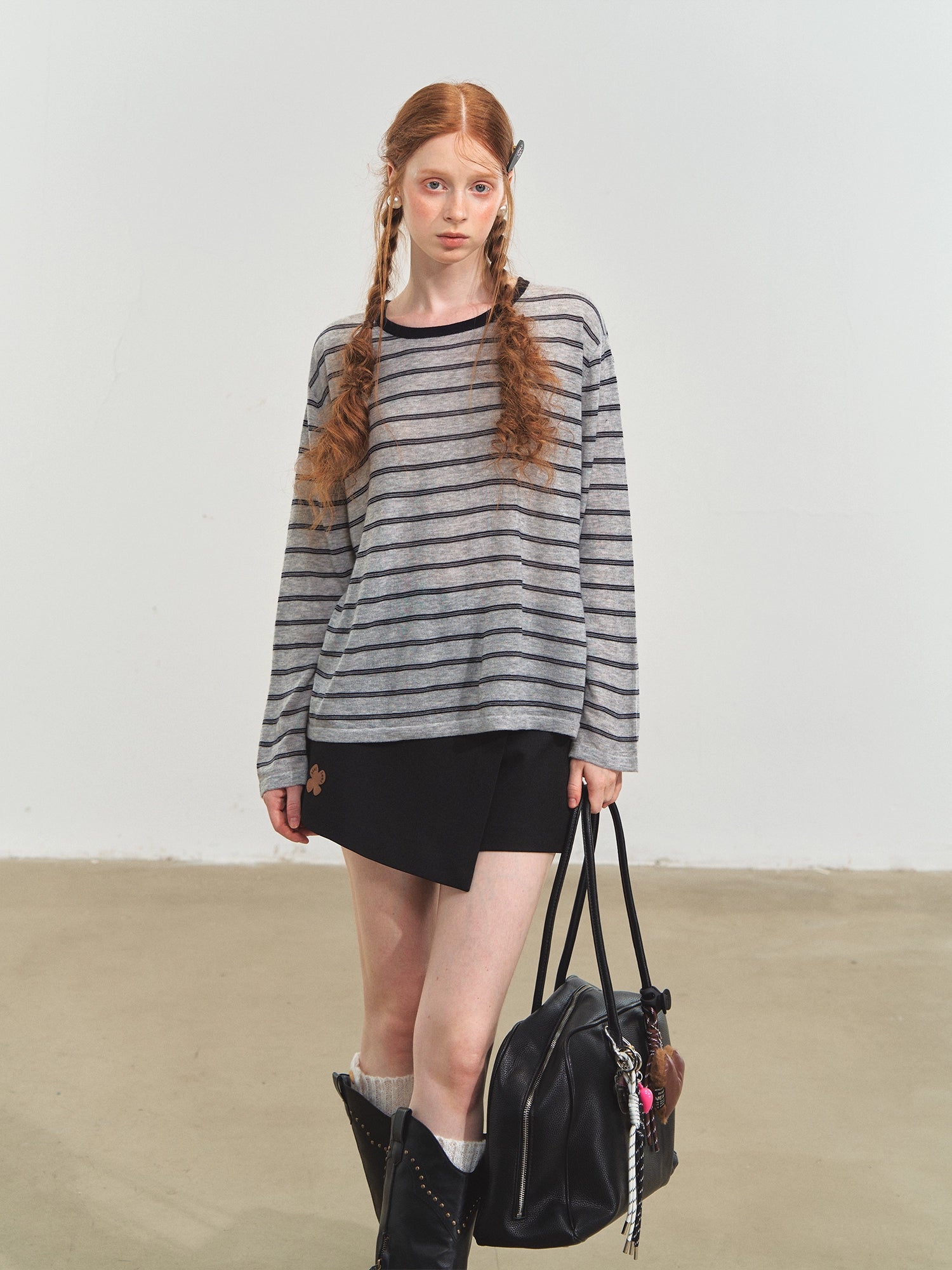 Retro Stripe Versatile Knit T-Shirt