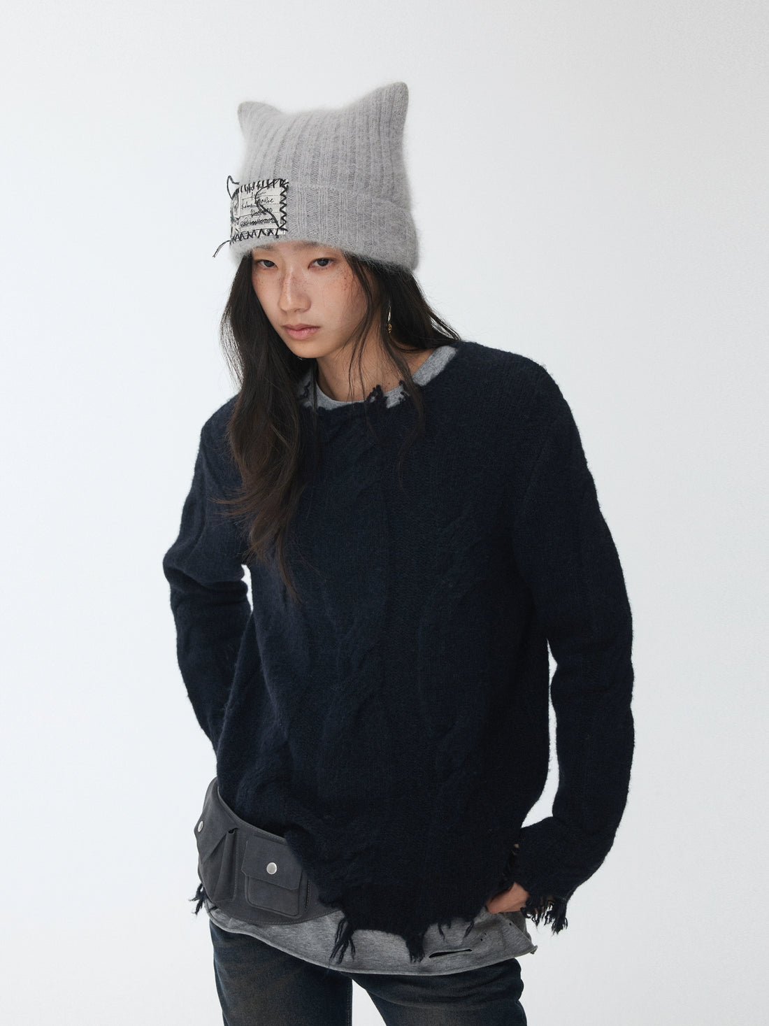 Wool-Blend Textured Oversize Sweater