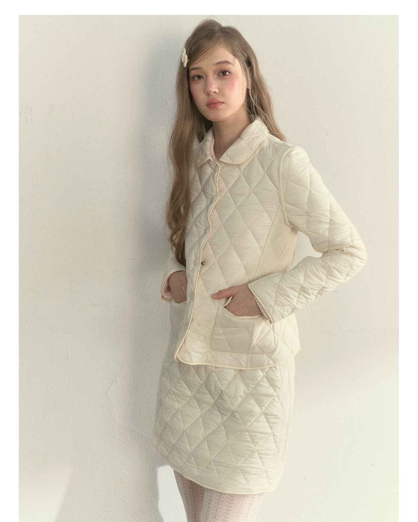 Reversible Quilted Doll Collar Jacket &amp; Skirt Set