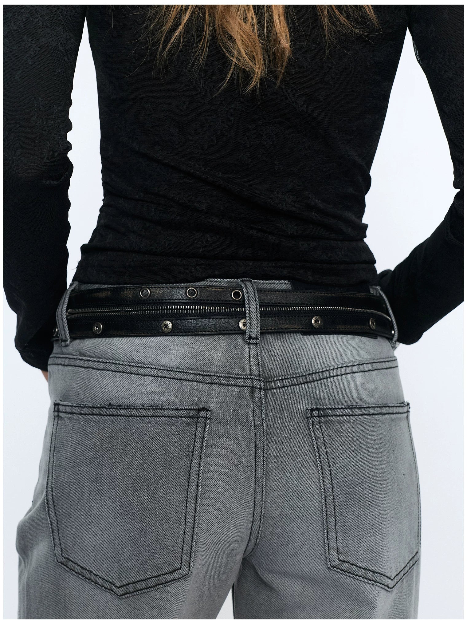 Vintage Detachable Buckle Zip Waist Bag Belt