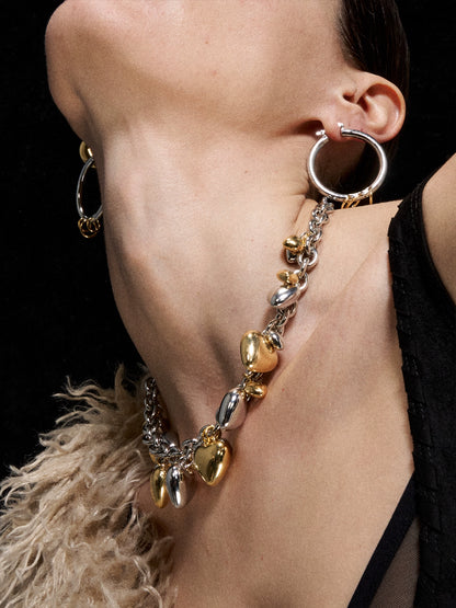 Two-Tone Triple Hoop Earrings