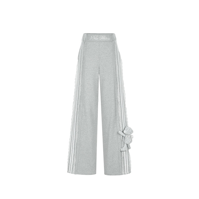 Lace Panel Relaxed Sweatpants Set