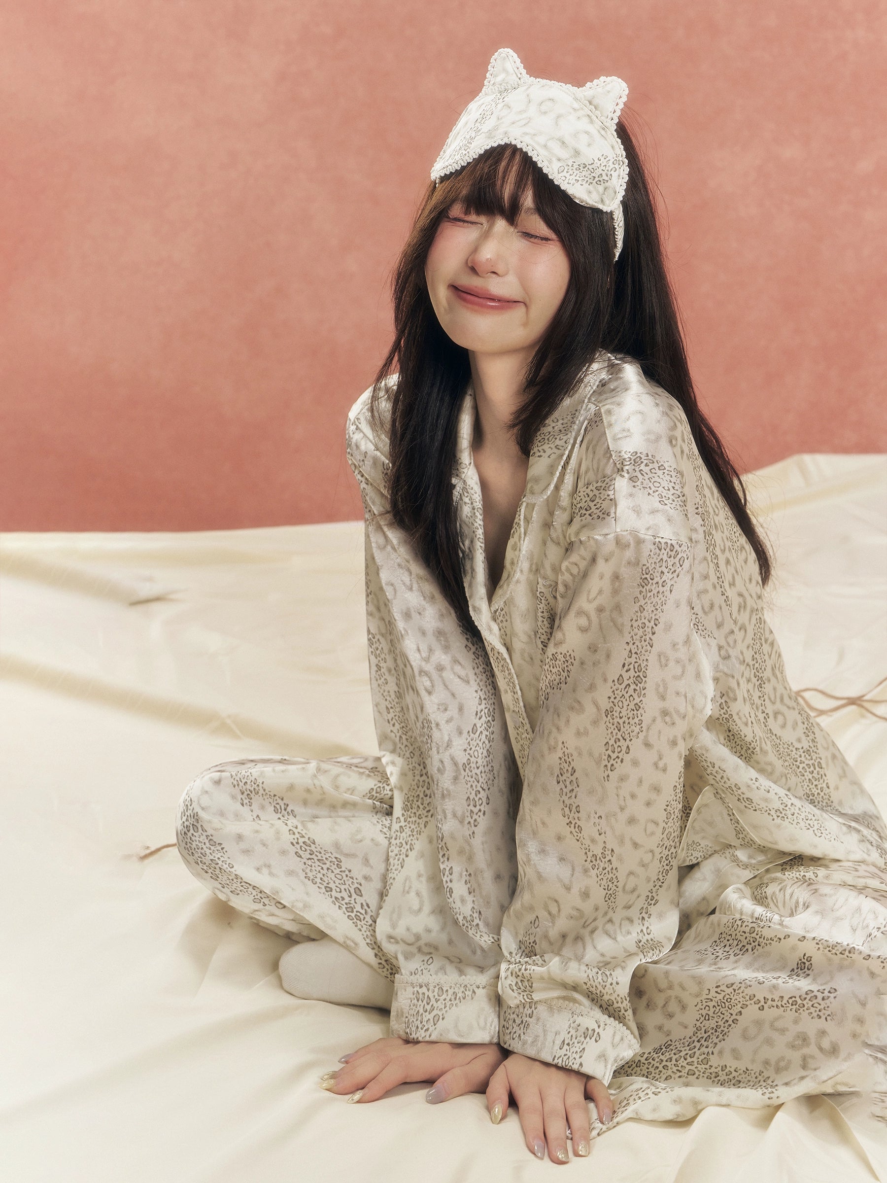 Glossy Satin Leopard Print Pajama Set