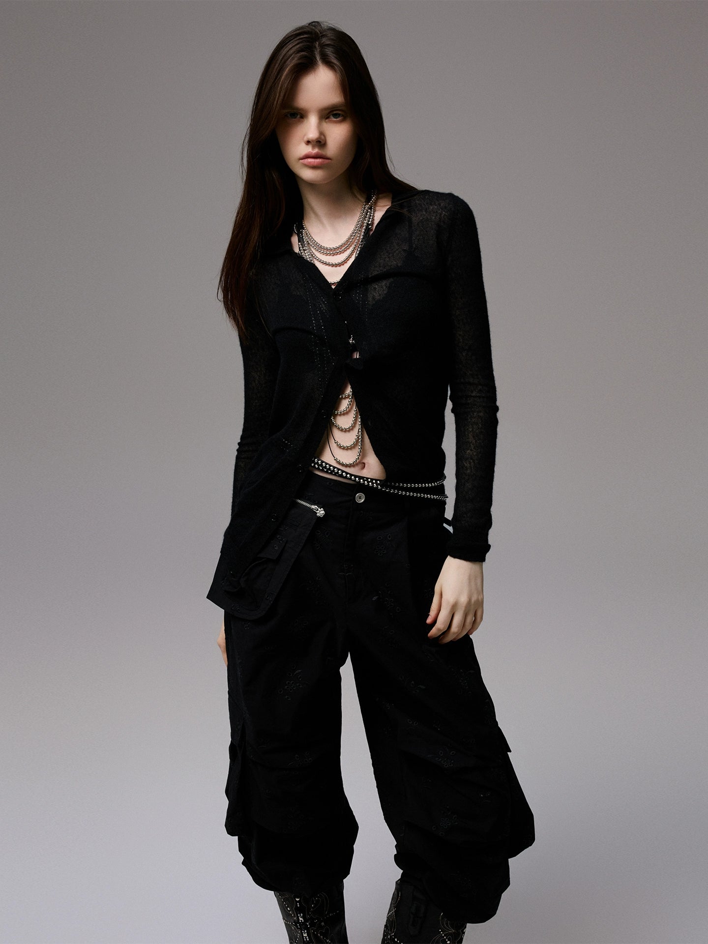 Semi-Sheer Slim Fit Cardigan