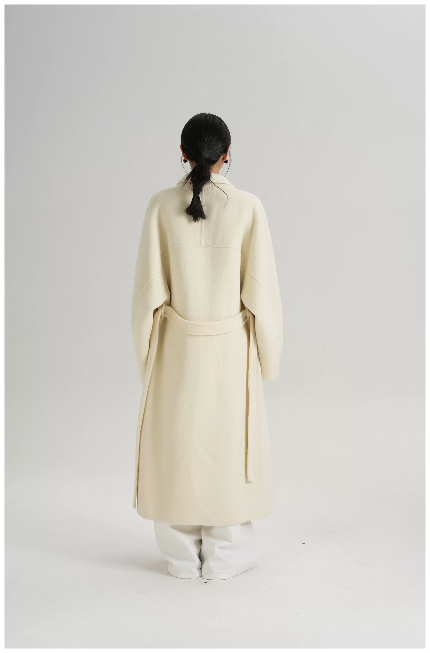 Tie-Belt Long Wool Coat
