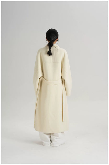 Tie-Belt Long Wool Coat
