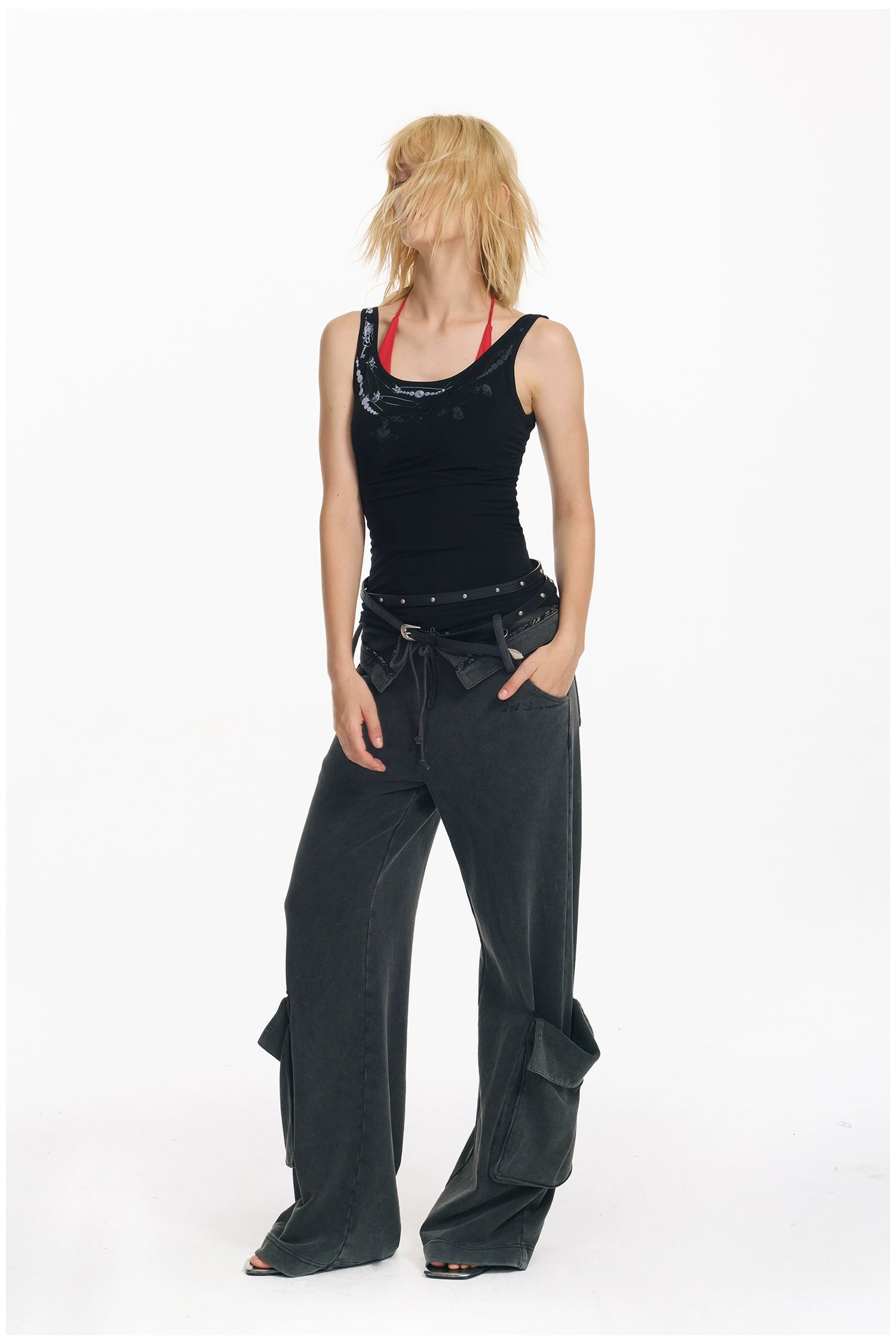 Washed Pocket Belted Utility Pants - CHINASQUAD