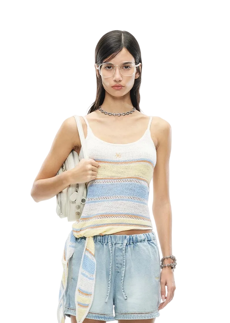 Marfi Striped Spliced Camisole