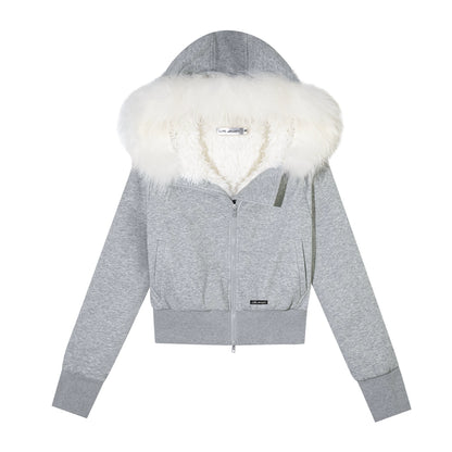 Vintage Hooded Sweatshirt &amp; Flared Sweatpants Set