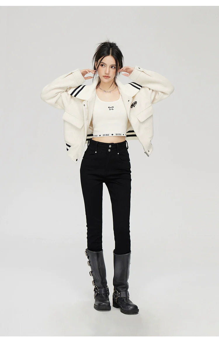 (Final Sale) Black High-Waisted Skinny Jeans - CHINASQUAD