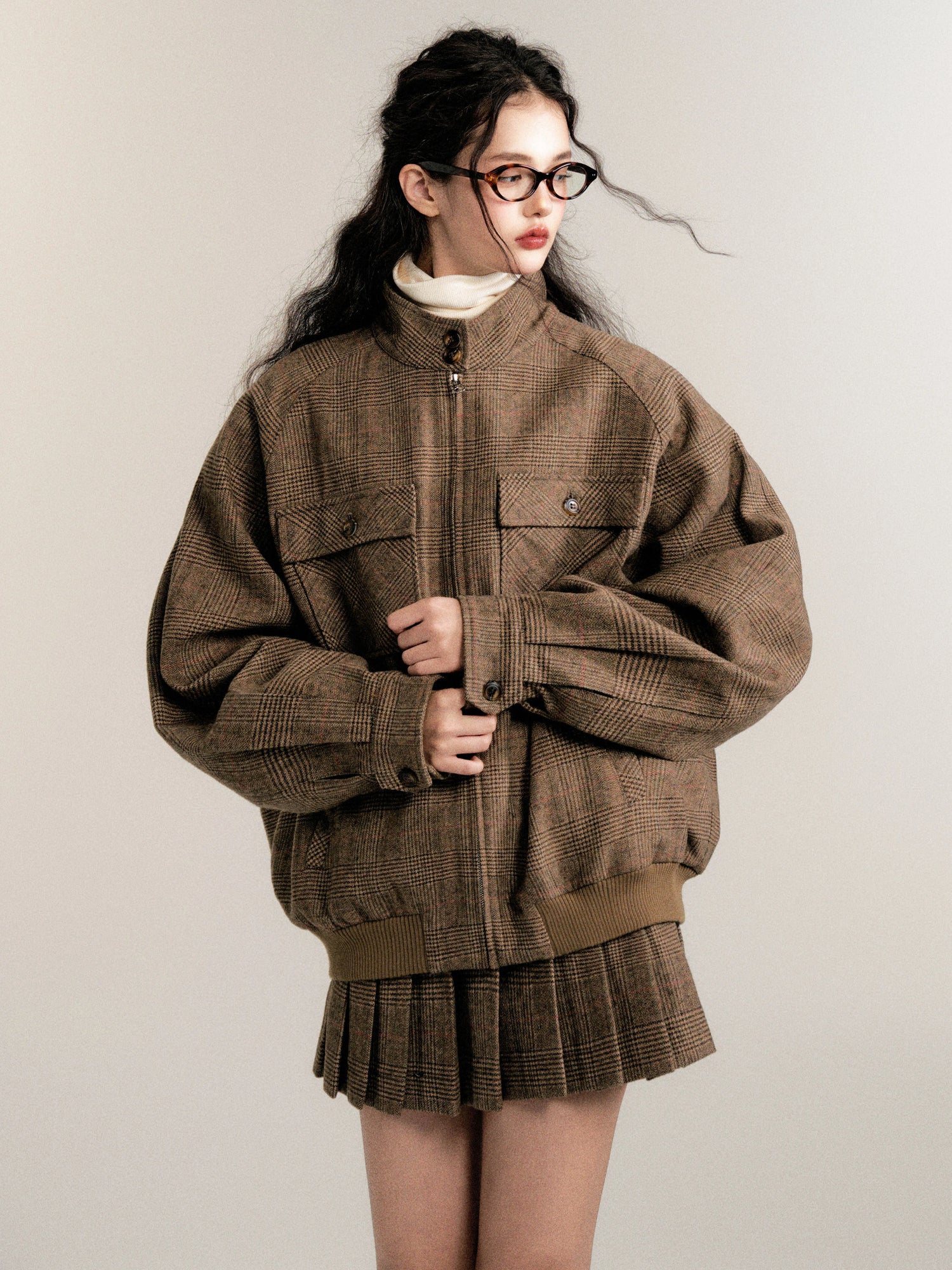 Vintage Collegiate Wool Jacket &amp; Mini Skirt Set