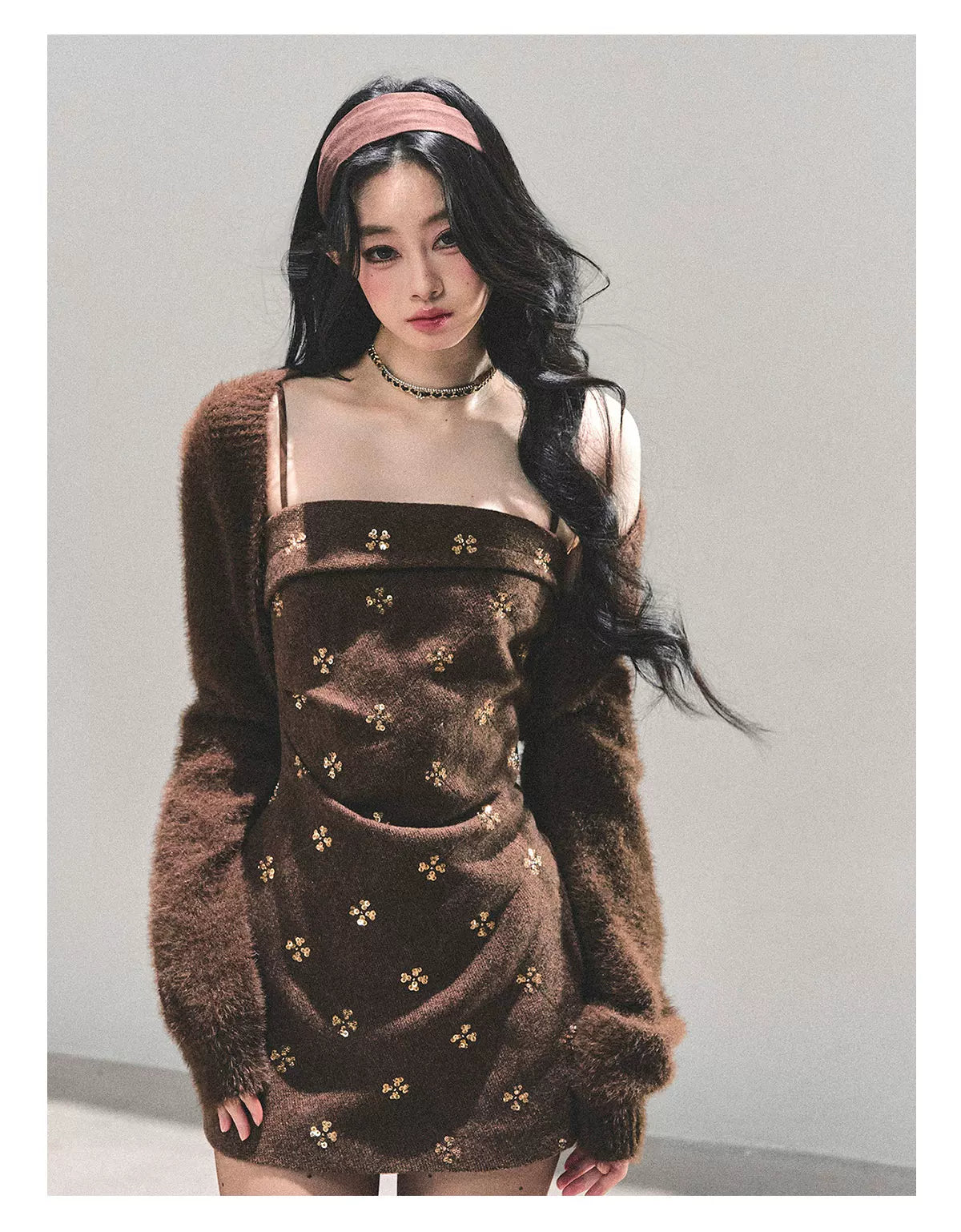 French Wool Strappy Bodycon Mini Dress