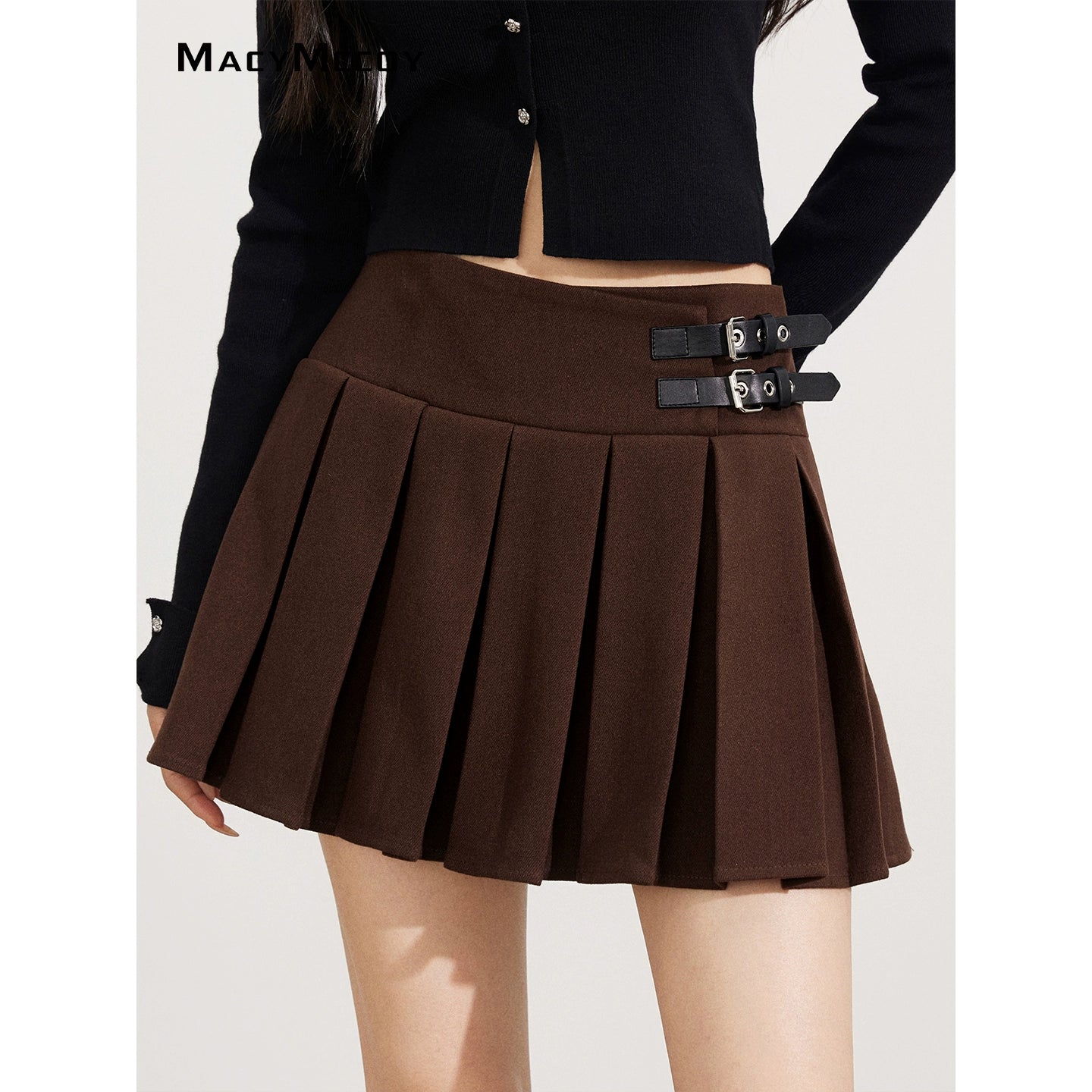 High-Waist Pleated Skirt