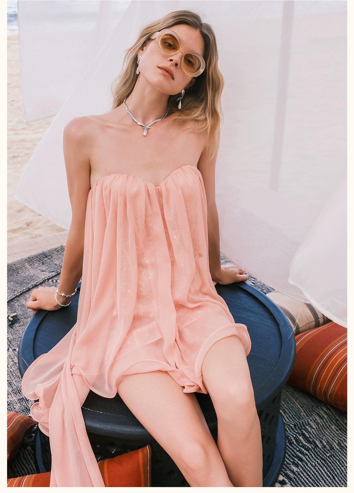 Thiri Chiffon Strapless Mini Dress