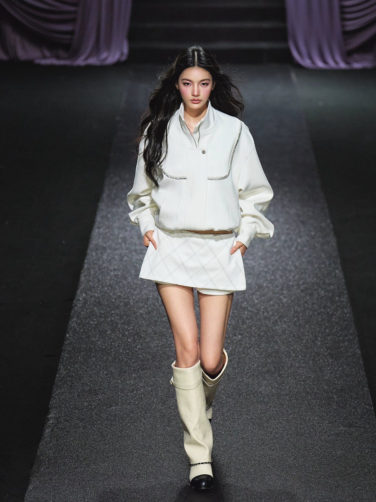 Suede Stand Collar Oversized Jacket